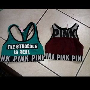 2 VS PINK SPORTS BRAS.